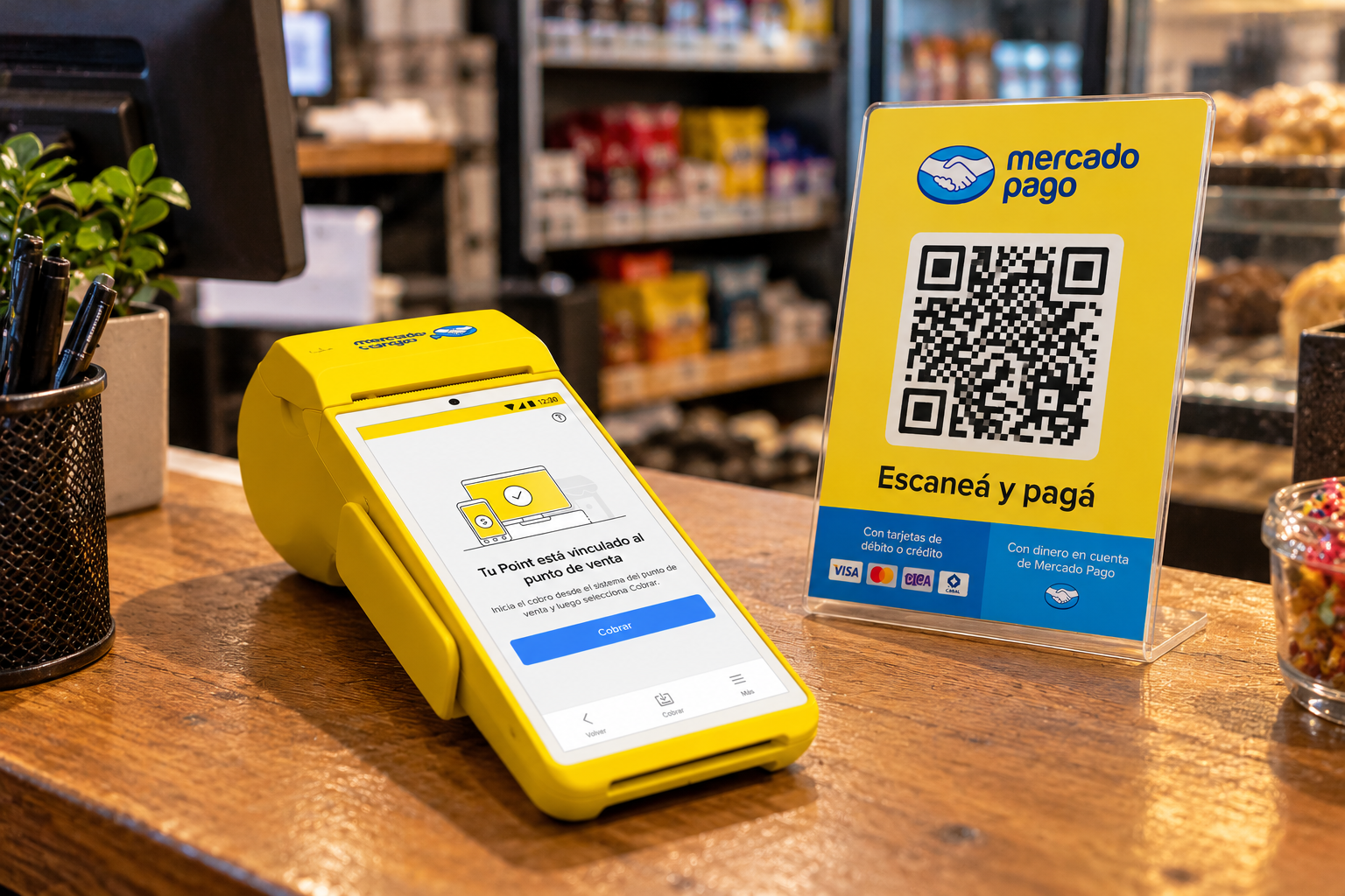 Mercado Pago Point Smart y QR en un comercio